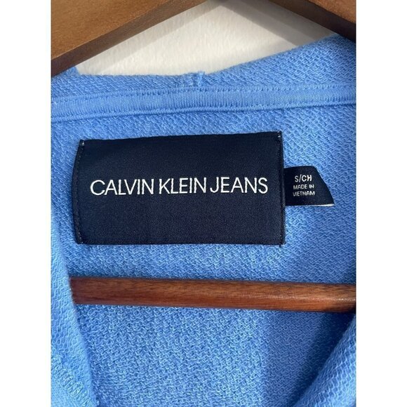 CALVIN Klein Women's Monogram Logo Tie Dye Block Hoodie in Blue Size S - Picture 4 of 8